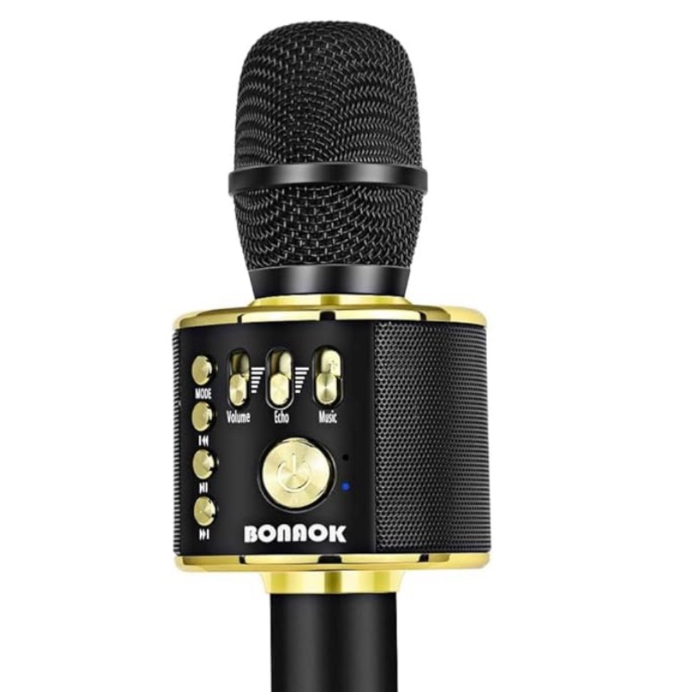 BONAOK Wireless Bluetooth Karaoke Microphone, 3-in-1 Portable Handheld Mic Speak